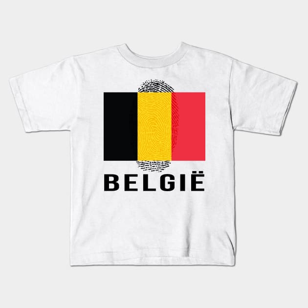 Belgium Flag DNA Kids T-Shirt by Rocky Ro Designs